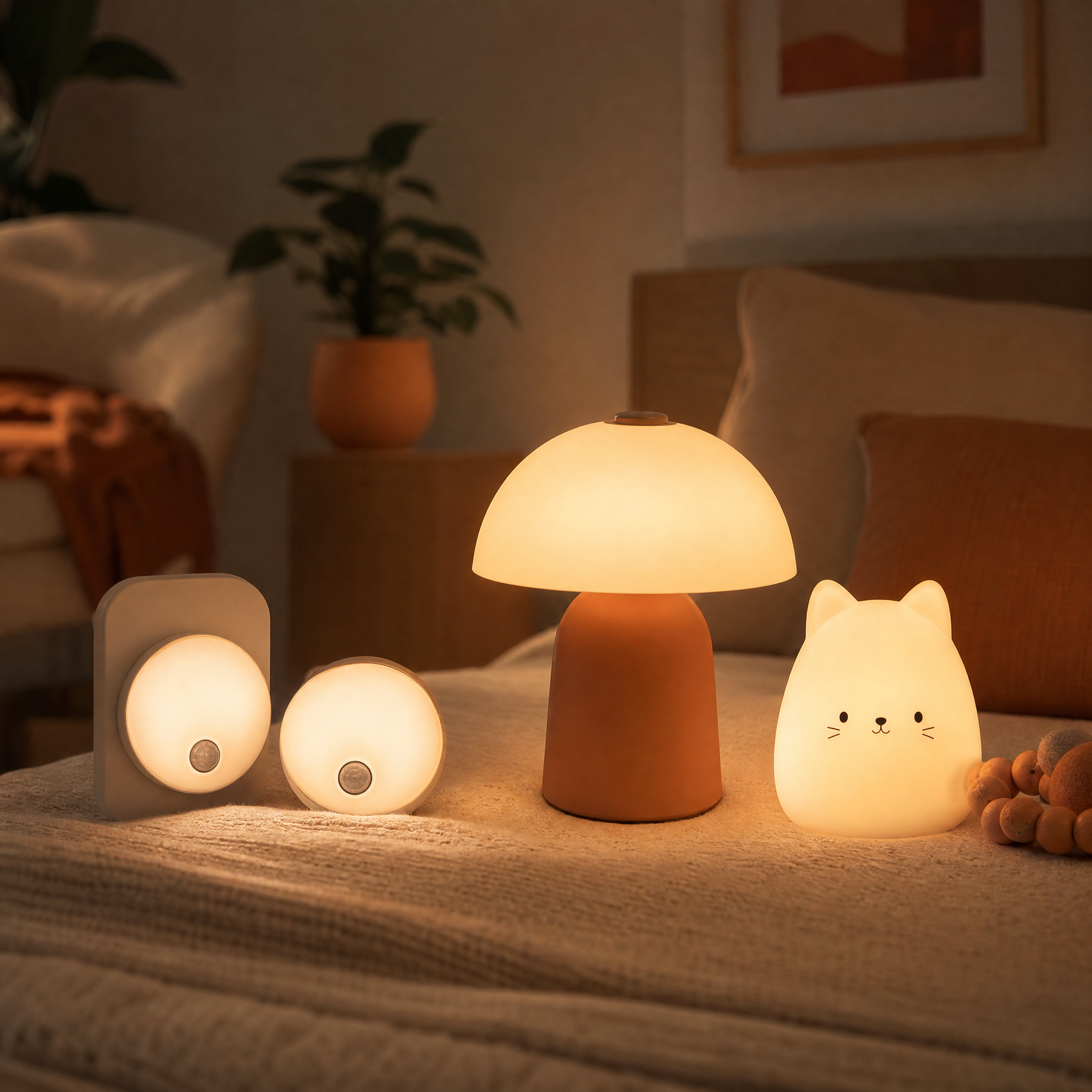 Night & Bedside — cordless warm lighting